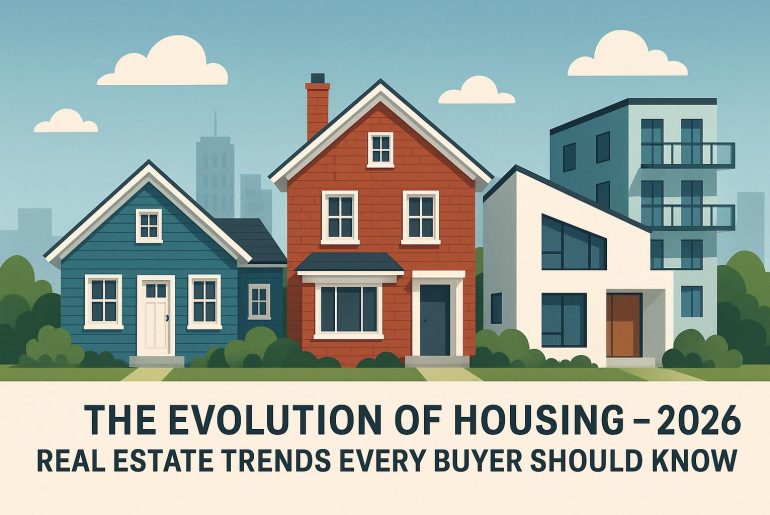 Modern residential buildings showcasing future real estate trends and innovative housing designs