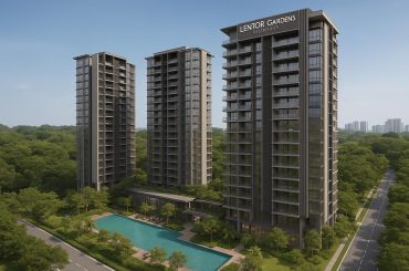 Lentor Gardens Residences Condo exterior showcasing modern architecture and lush landscaping