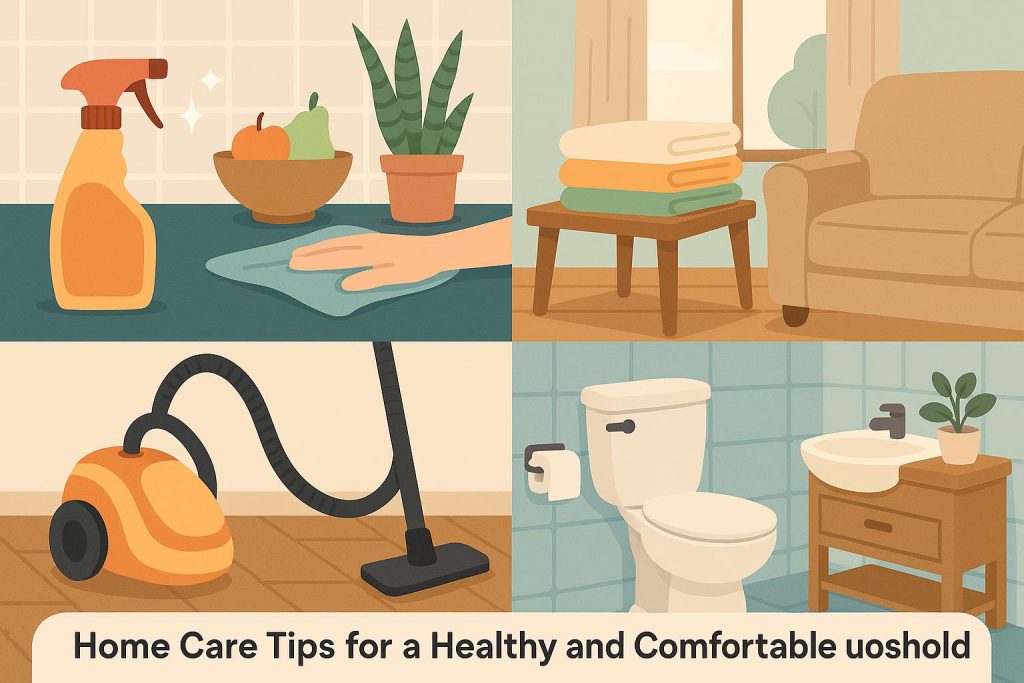 Clean and organized living room with natural light, showcasing a healthy home environment