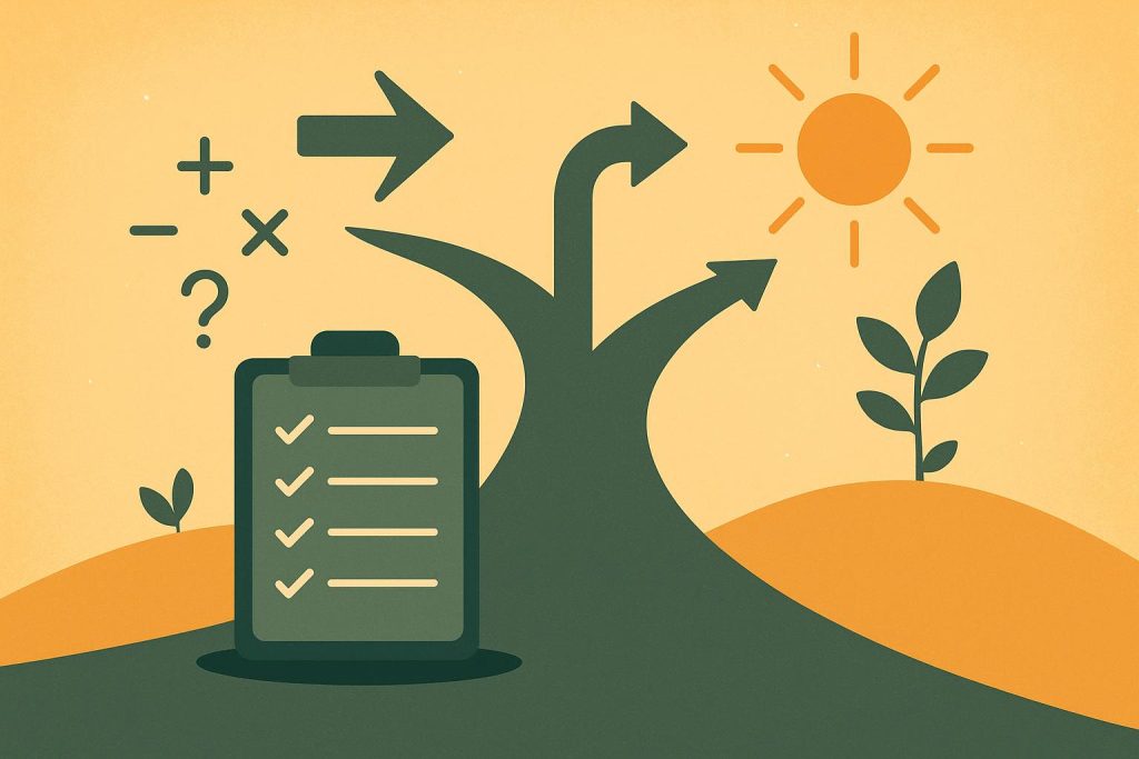 Balanced choices symbolizing how smart daily decisions lead to lasting happiness and fulfillment