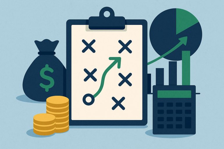 Financial charts and documents highlighting strategic planning for modern business growth