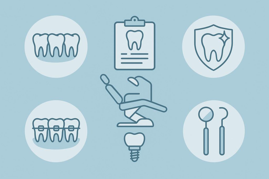 Family dentist providing specialized dental services and treatments in a modern dental clinic