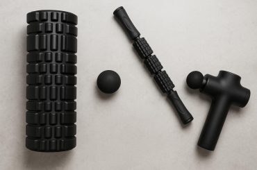Foam roller, massage gun, resistance bands, and compression sleeves for muscle recovery