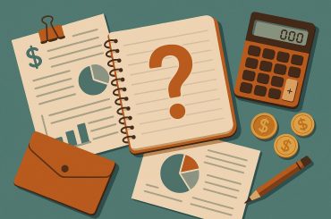 Modern office desk with financial documents, calculator, and laptop representing outsourced accounting