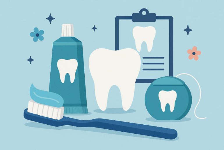 Dental professional examining child's teeth during routine checkup to prevent oral health issues