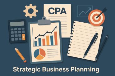 Certified Public Accountant reviewing financial reports for strategic business planning success