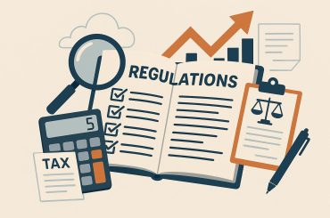 CPA analyzing financial documents to guide businesses through regulatory compliance steps