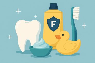 Fluoride treatment protecting children's teeth in pediatric dental care for cavity prevention