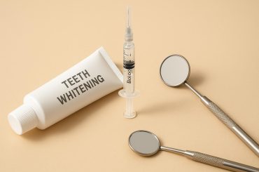 White teeth and smooth skin illustrating combined teeth whitening and Botox aesthetic treatment.