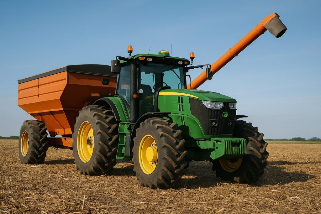Farm vehicle with visible safety features representing hazard prevention in agriculture