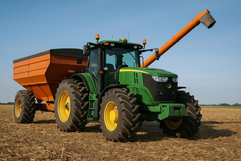 Farm vehicle with visible safety features representing hazard prevention in agriculture